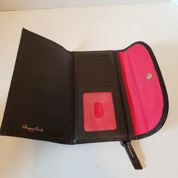 Dooney and Bourke Maxie  Quilt Wallet Brown/Red. - Picture 3 of 7